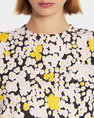 OVERPRINTED EMBROIDERED LANVIN PARIS SWEATSHIRT, OPTICAL WHITE/MULTICOLOR