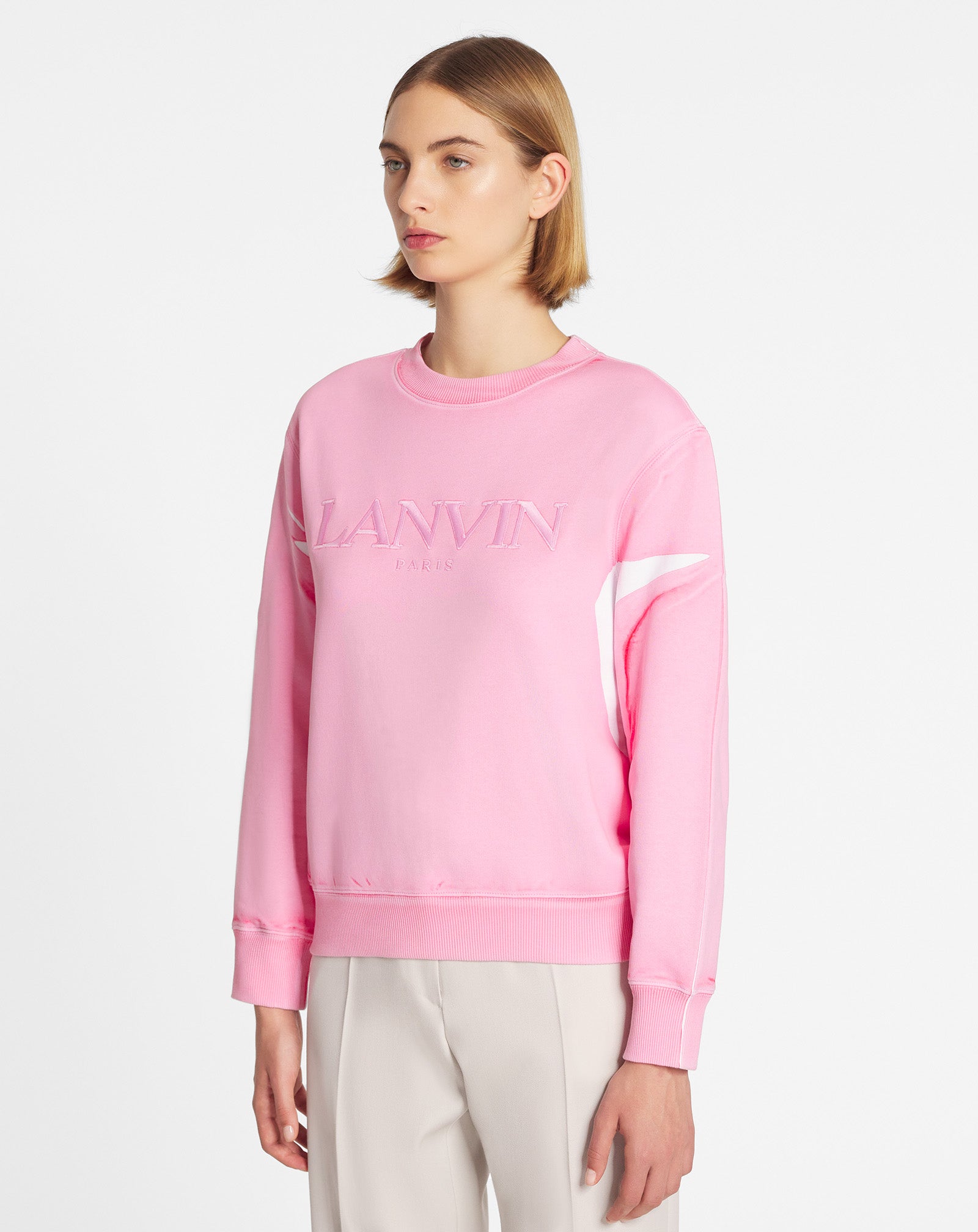 Overprinted embroidered lanvin paris sweatshirt