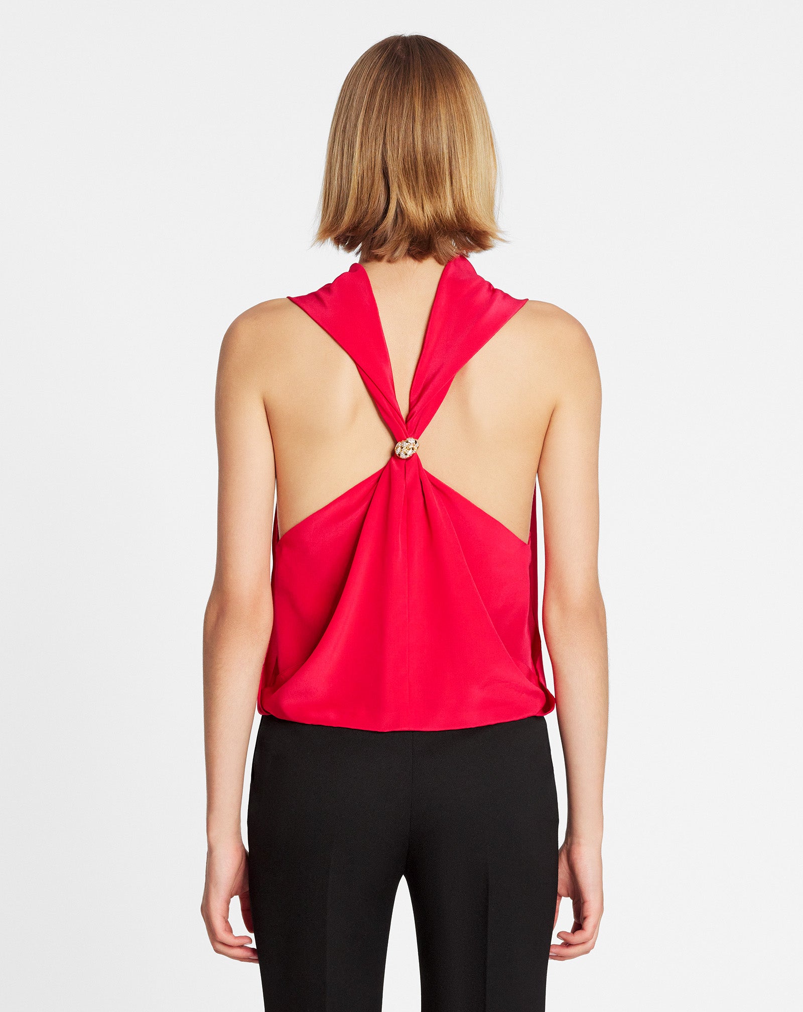 SLEEVELESS DRAPED TOP