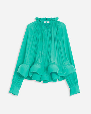 CHARMEUSE BLOUSE WITH LONG SLEEVES