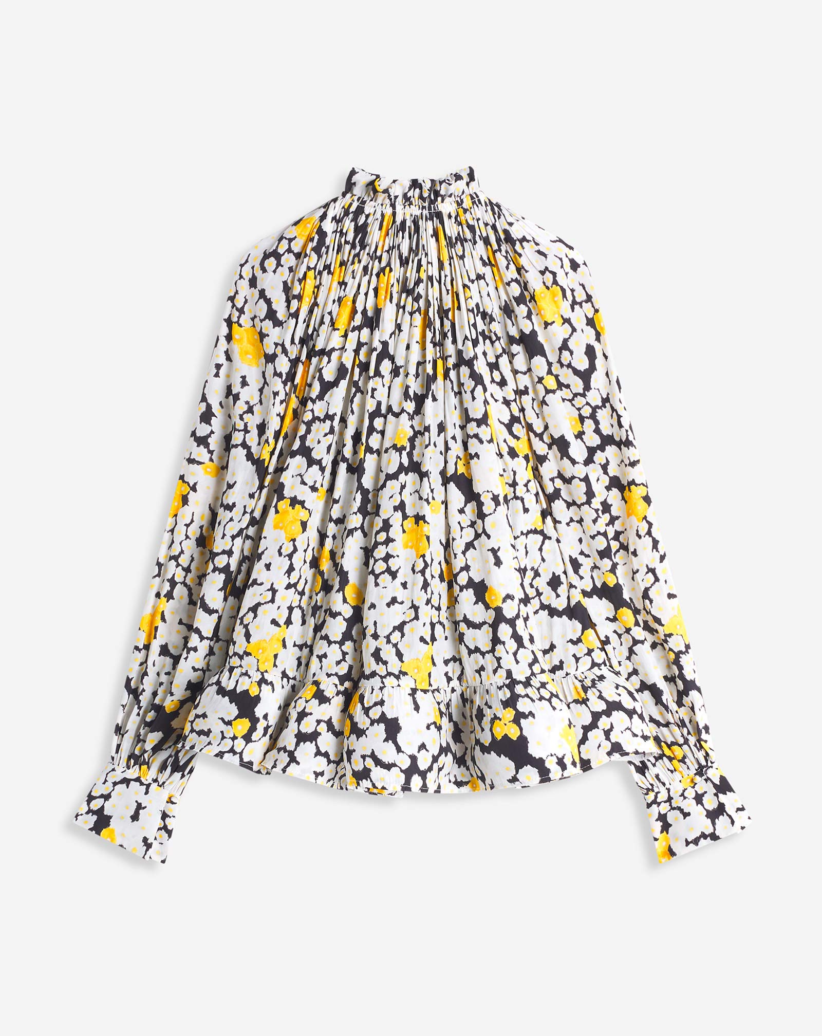 PRINTED CHARMEUSE BLOUSE WITH LONG SLEEVES